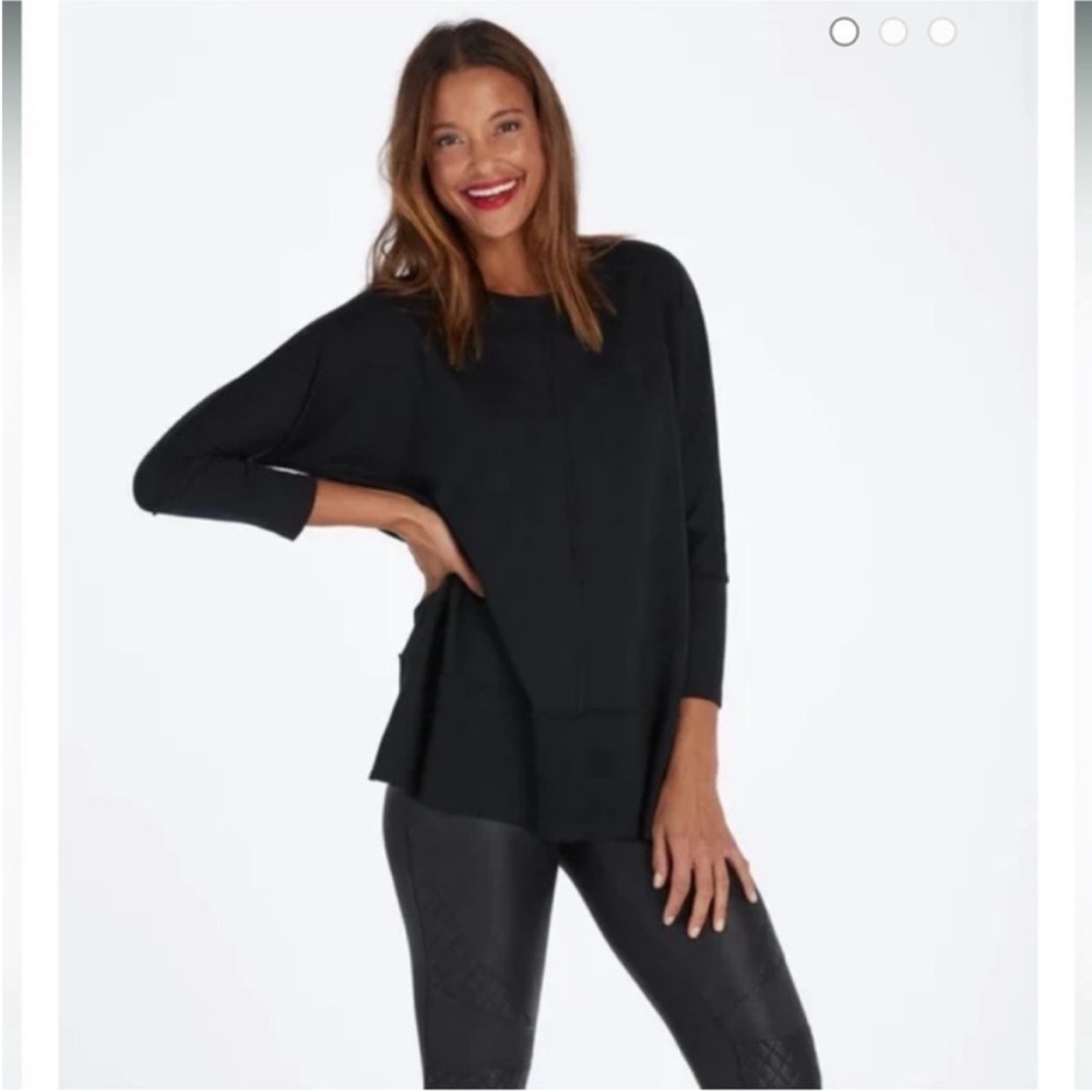 SPANX Perfect Length Dolman Sleeve Black Top XS